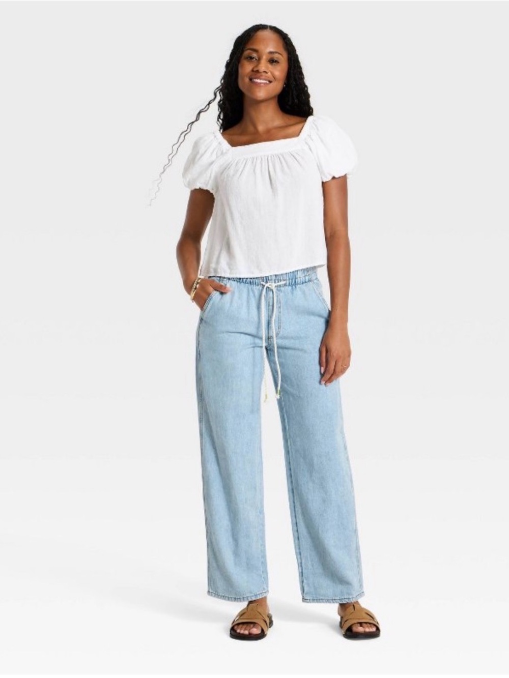 Universal Thread Mid-Rise Straight-Leg Relaxed-Fit Beach Pants